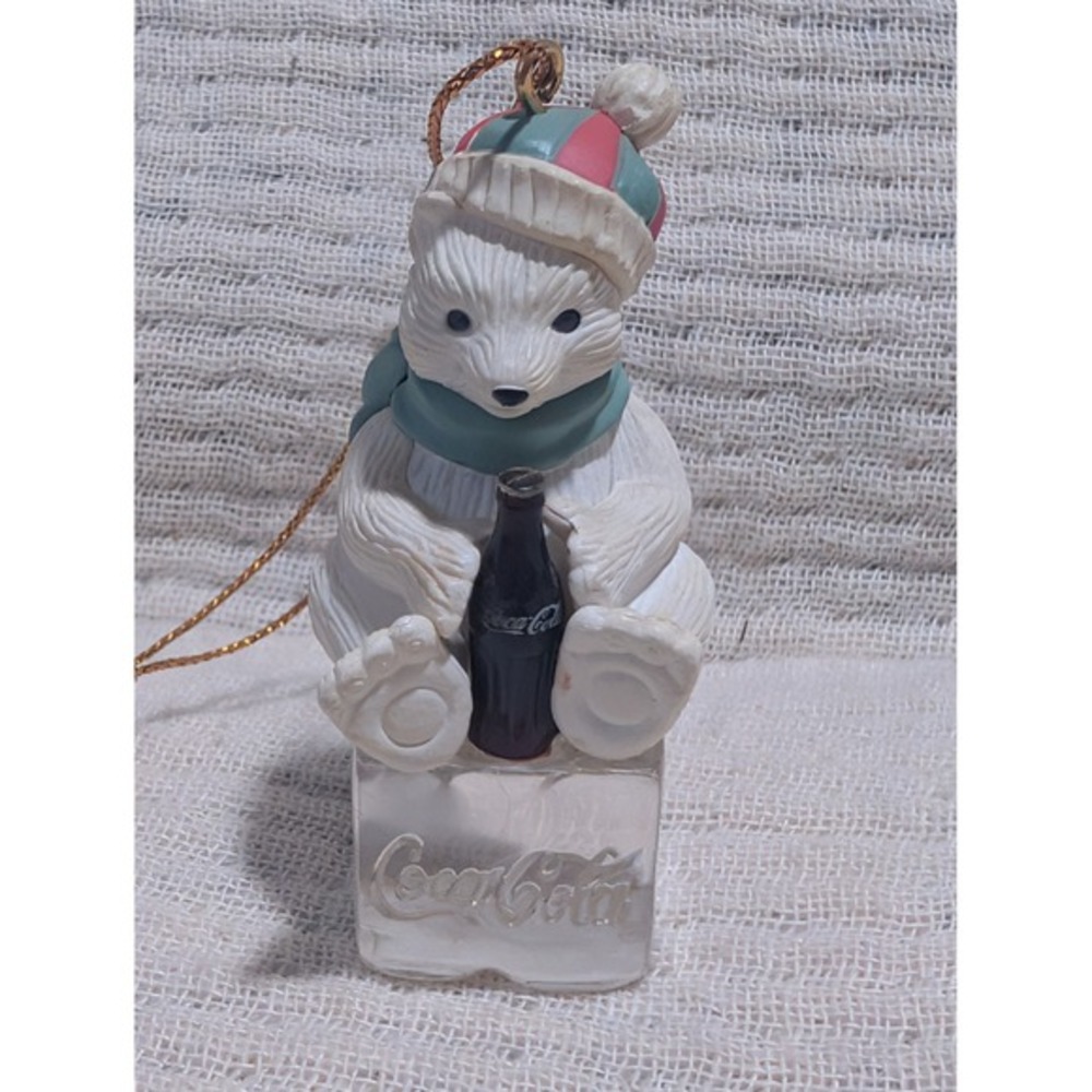 Vintage Coca Cola Polar Bear Ornaments Set 1998 2000 Christmas Decorations - Picture 2 of 7